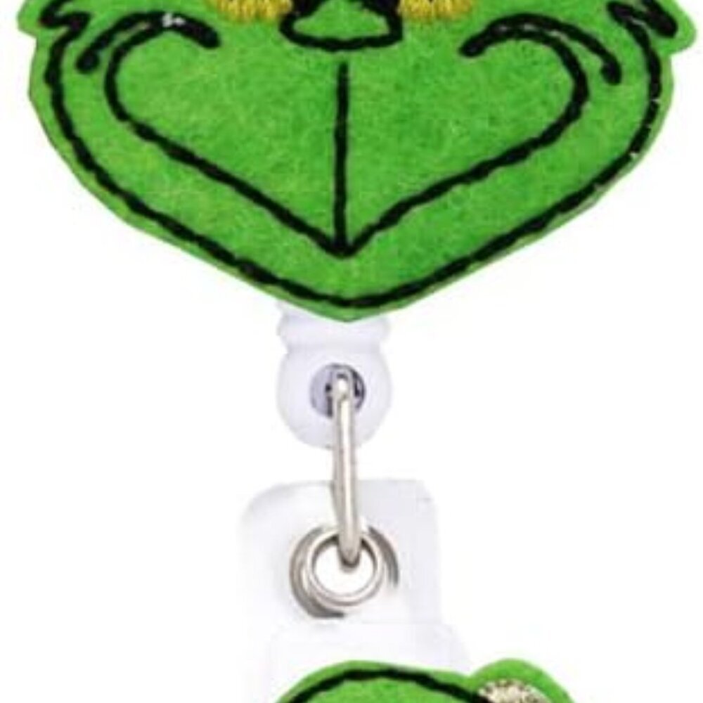 Christmas Nurse Badge Reel, Holiday Retractable ID Badge Holder, Name Badge Hold
